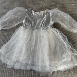 Silver and White Tulle Dress